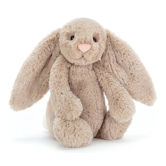 JELLYCAT MEDIUM BASHFUL BEIGE BUNNY PLUSH STUFFED ANIMAL; 12 INCHES - Picture 1 of 5